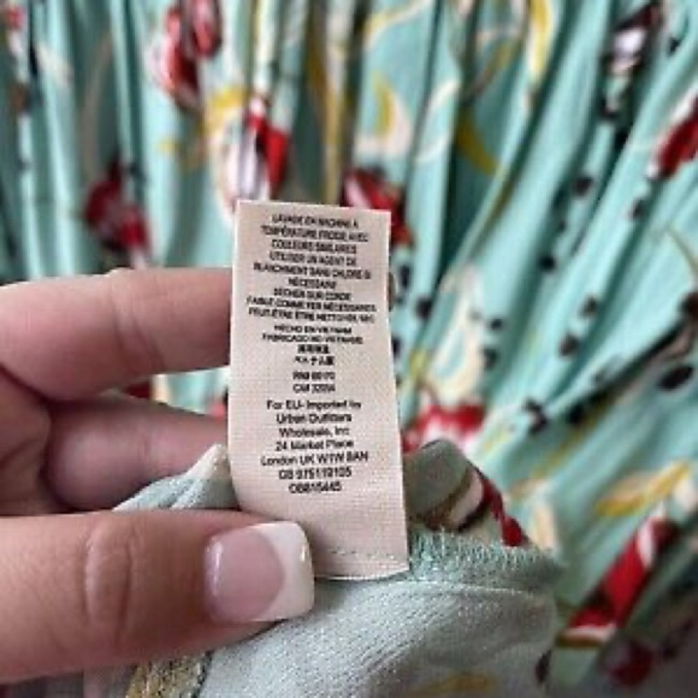 Free People Women's Green Floral Bella Printed Tunic Mini Dress Size XS NWT - Picture 2 of 9